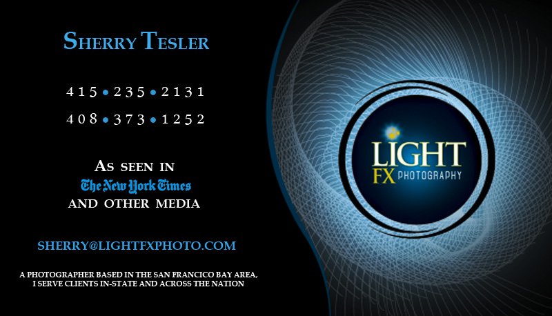 Sherry Tesler 415-235-2131 408-373-1252 sherry@lightfxphoto.com, A photographer based in the San Francisco Bay Area, I serve clients in-state and across the nation.