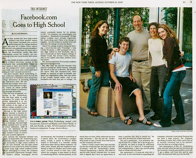 New York Times, CEO Facebook